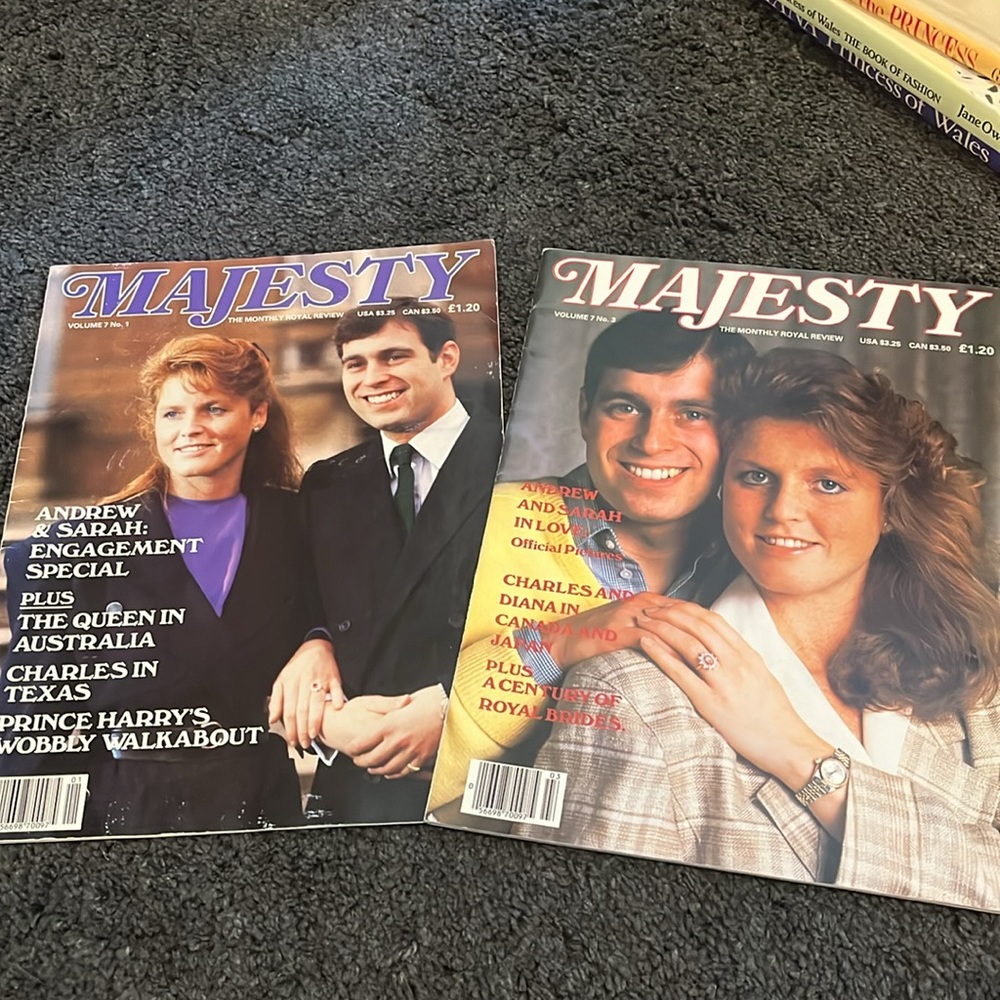 Majesty Magazines May & July 1986 Vol. 7 No.1 & 3 Prince Andrew/ Sarah Ferguson